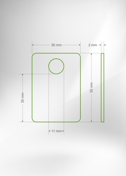 Alternative view of Alumínium biléta - 35x50 V1