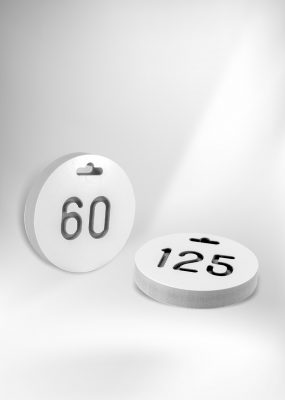 Erős PVC sorszámozott kulcskolonc – kör