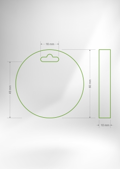 Alternative view of Erős PVC sorszámozott kulcskolonc - kör
