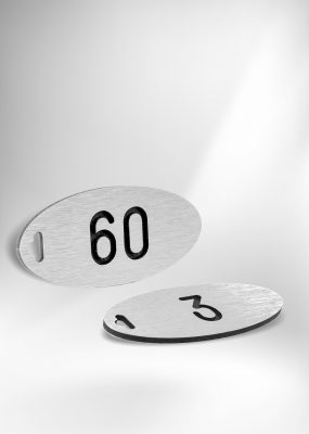 Alumínium sorszámozott kulcskolonc - ovális