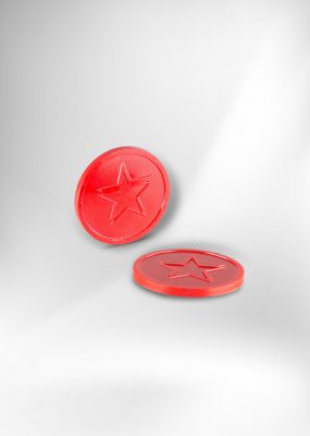 Dombornyomott zseton – piros csillag